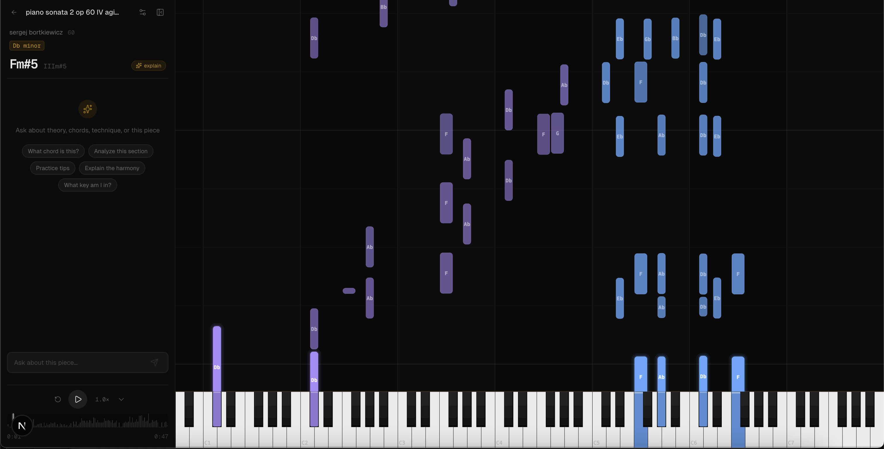 Composer app — piano roll workspace